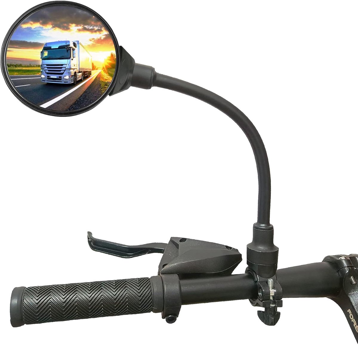 Bicycle Mirror E-bike Rearview Mirror - handlebar lens bicycle mirror - Bicycle mirror right - round mirror - safe rearview mirror for bicycle - scratch-resistant glass lens - adjustable and rotatable safe rearview mirror - 360º Rotatable - Image 1