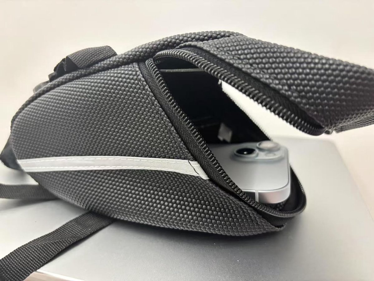 21*9*9 cm - Bicycle Saddle Bag - under-saddle bike bag - bicycle saddle bag for mountain bikes - waterproof bag - outdoor accessories - cycling gear - for phone, wallet, keys, tools, accessories - black - Image 3