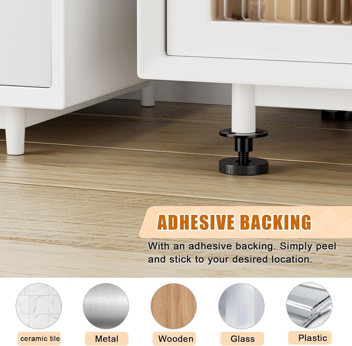 4 pieces - Headboard stoppers - Furniture legs - Bedside fixer - Headboard fixings - Adjustable - 27-40 mm - sofa support stoppers - Anti-sway wall protection - Bed stopper - Furniture protector - floor protectors - Reduces noise - black - Image 5