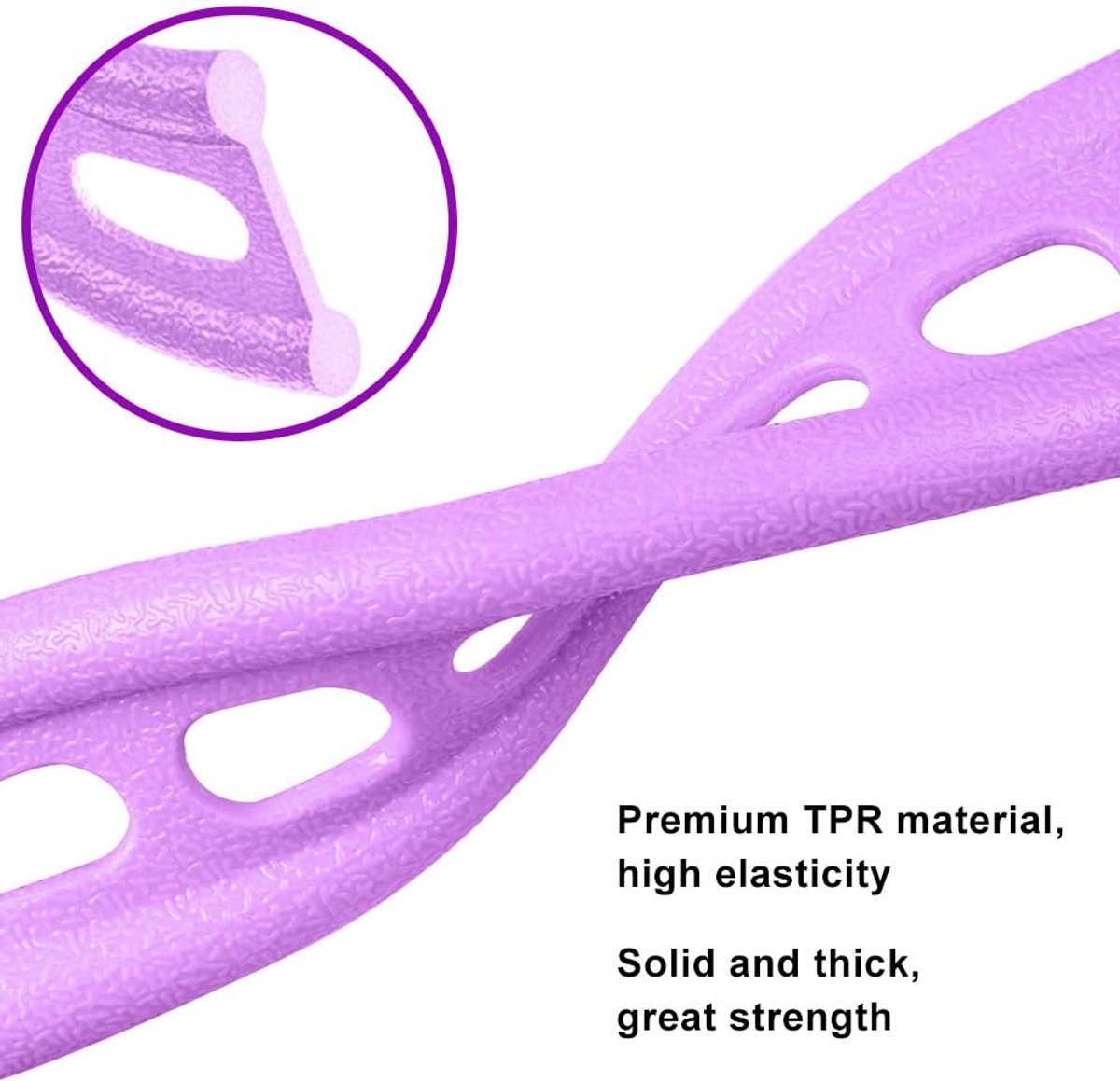 Elastic Abdominal Trainer - Fitness Resistance Bands - Ab Trainer - Ab Roller - Ab Wheel - Abdominal Wheel - Resistance Fitness Resistance Pedal Band - Multifunctional Tension Cord - Training Aids - Leg Stretching - Fitness Equipment - Purple - Image 3