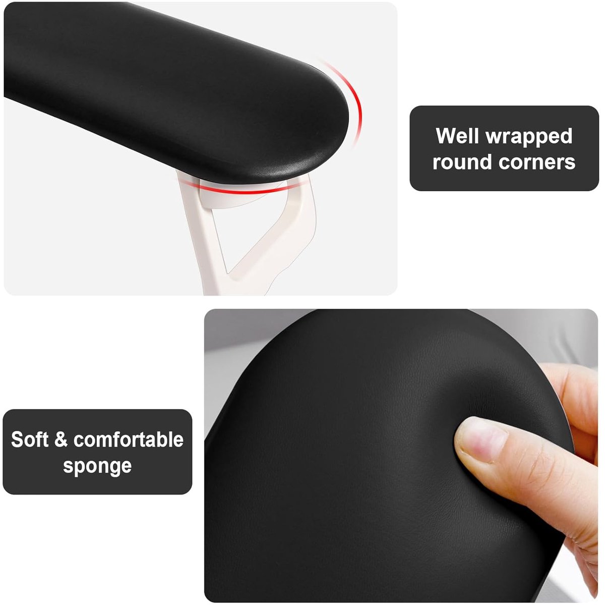 Nail Armrest - foldable - Nail Stylist Armrest - PU leather nail hand rest - with table mat - for nail technology - Nail Cushion - nail hand cushion for manicure salon use - Manicure pads - Manicure Cushion - Nail armrest cushion - Black - Image 2