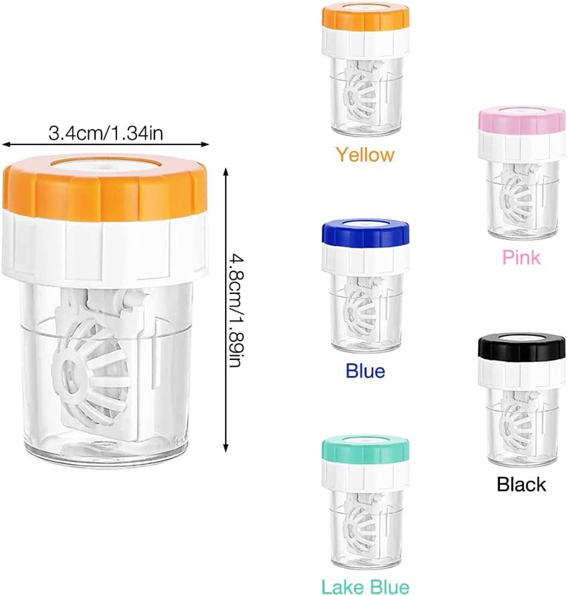 Lens case - 4 pieces - Contact lens holder - lens cleaning container - portable contact lens cleaner - contact lens cleaner - contact lens container cleaner - contact lens case - plastic - Manual contact lens cleaner - Travel storage set - Image 6
