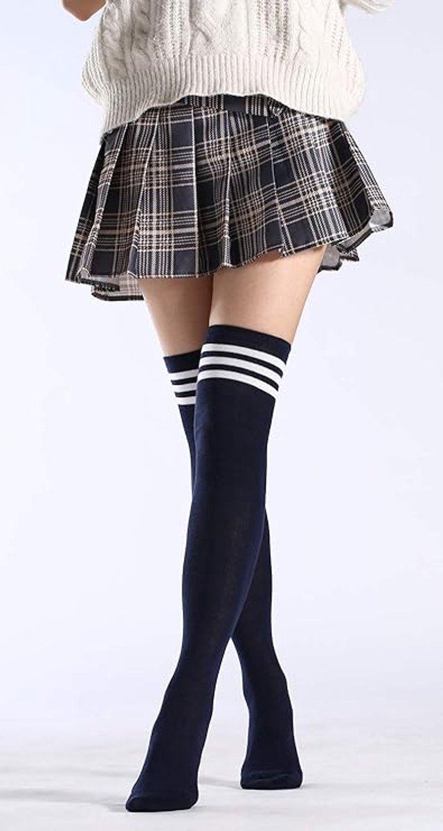 women's knee socks - 3 Pairs - Knee socks - knee socks for women - overknee socks - Sexy socks - girls' knee socks - striped socks - Black/Red/Blue - Image 5