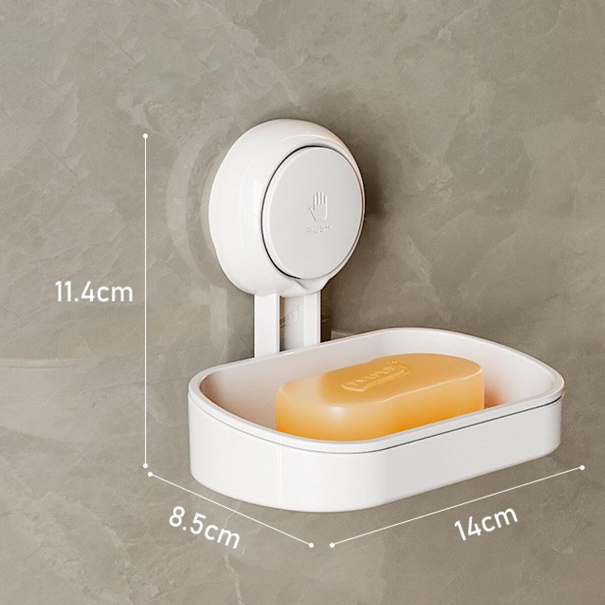 Soap holder - Soap dish with suction cup - Soap holder - Soap dish - Soap box - self-draining soap dish - suction cup soap holder - no drilling - reusable - bathroom accessories - for shower, bathroom, kitchen sink - 11.5*8.5*14 cm - white - Image 5