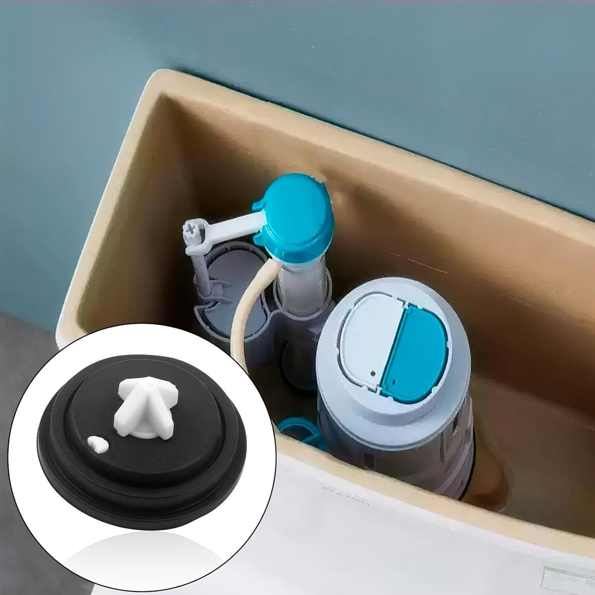 3 pieces - Toilet cistern drain valve - Flush tank inlet diaphragm - inlet diaphragms for toilet cistern - valve diaphragm - sealing diaphragm - toilet inlet float diaphragm rings - rings for toilet cisterns - WC drain seal - toilet accessories - Image 4