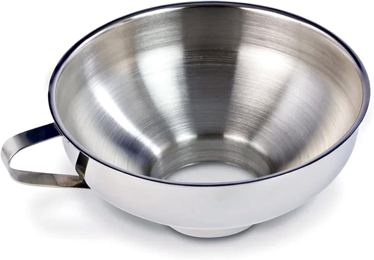 2 pieces - funnel - 12.5*10.5*4.3 cm and 17*15*5.8 cm - stainless steel funnel with wide mouth - for transferring liquids in the kitchen - for canning and bottling - Versatile - easy to store - kitchen utensils - silver - Image 4