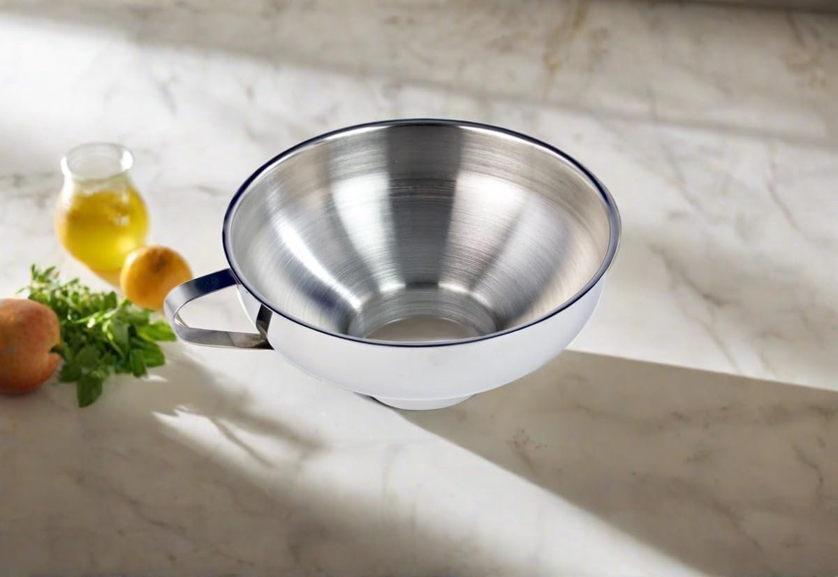 2 pieces - funnel - 12.5*10.5*4.3 cm and 17*15*5.8 cm - stainless steel funnel with wide mouth - for transferring liquids in the kitchen - for canning and bottling - Versatile - easy to store - kitchen utensils - silver - Image 6