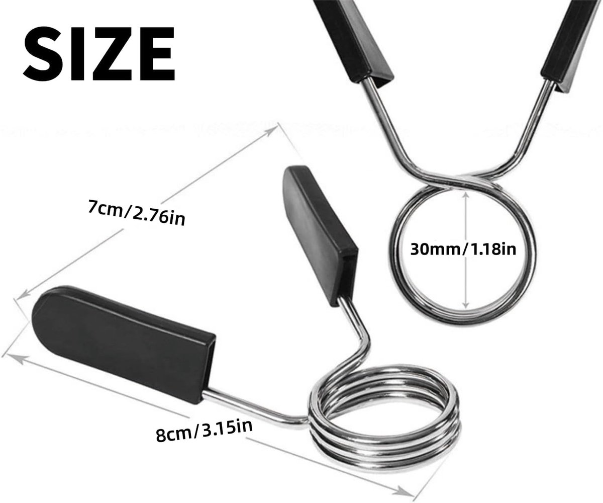 pieces - Barbell Clamp - 3 cm - Spring Barbell Clamp - Dumbbell Clip - Spring Clips for Weights - Barbell Bars - Clamp Ring - Spring Clips - Locking Clip Ring Bodybuilding - for Weightlifting, Training Barbell, Bars, Plates, Gym - Black - Image 5