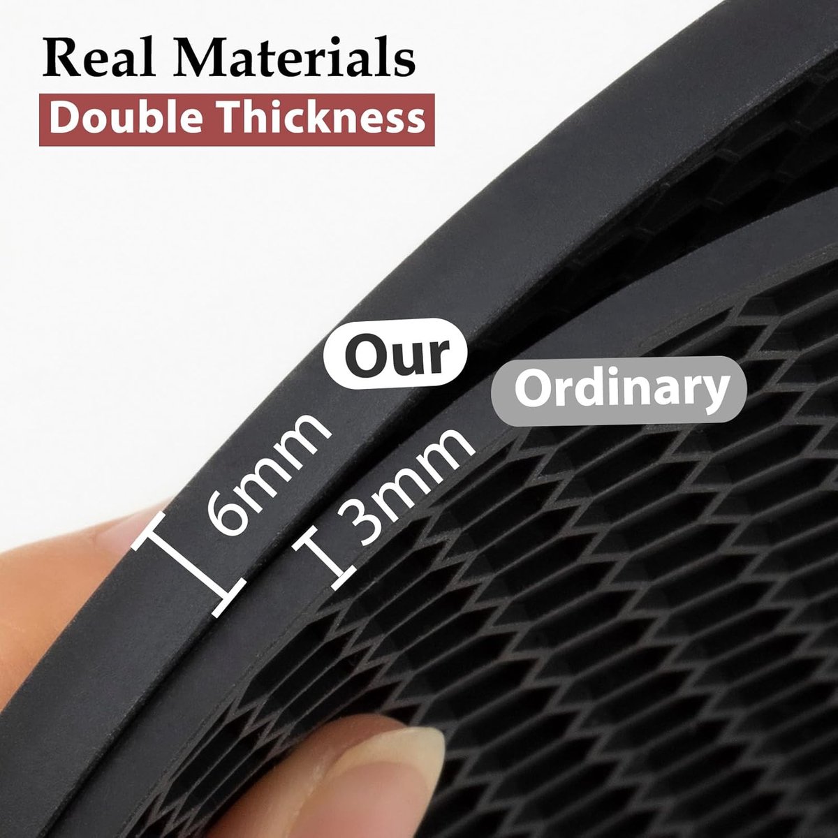 Silicone Pot Holders - Round - Pot Holders - Glass Coasters - Heat-Resistant Pot Holders - For Pots and Pans - Insulation Mats - Durable Non-Slip - Heat-Resistant Mats - Durable Flexible - Black - Image 3