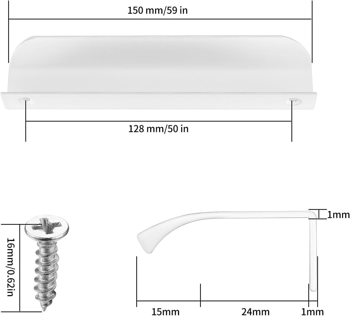 10 pieces - 150*40*17.5 mm - Cabinet handles - Drawer handles - Concealed handle - Aluminum alloy handle - kitchen cabinet handles - furniture accessories - hardware - white - Image 5