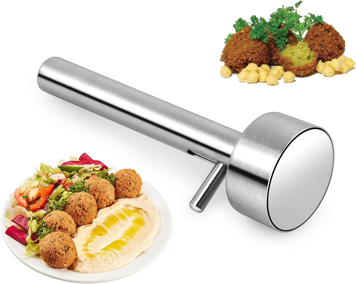Falafel Scoop - Falafel Portioning Device - Falafel Make - Burger Maker - Meatball Scoop - Stainless Steel Falafel Scoop - Kitchen Utensils - Non-stick Mold - for falafel balls, meatballs - 4.2*13.5 cm - Silver - Image 1