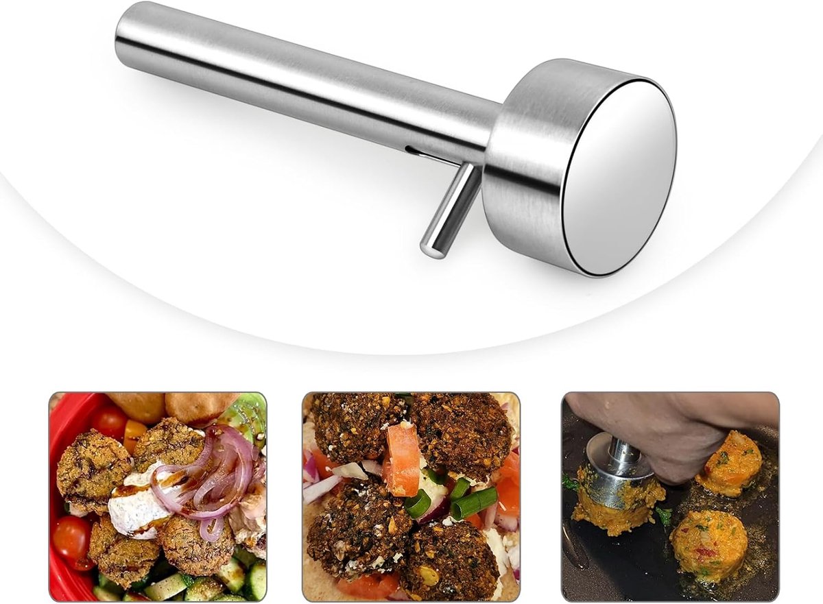 Falafel Scoop - Falafel Portioning Device - Falafel Make - Burger Maker - Meatball Scoop - Stainless Steel Falafel Scoop - Kitchen Utensils - Non-stick Mold - for falafel balls, meatballs - 4.2*13.5 cm - Silver - Image 4