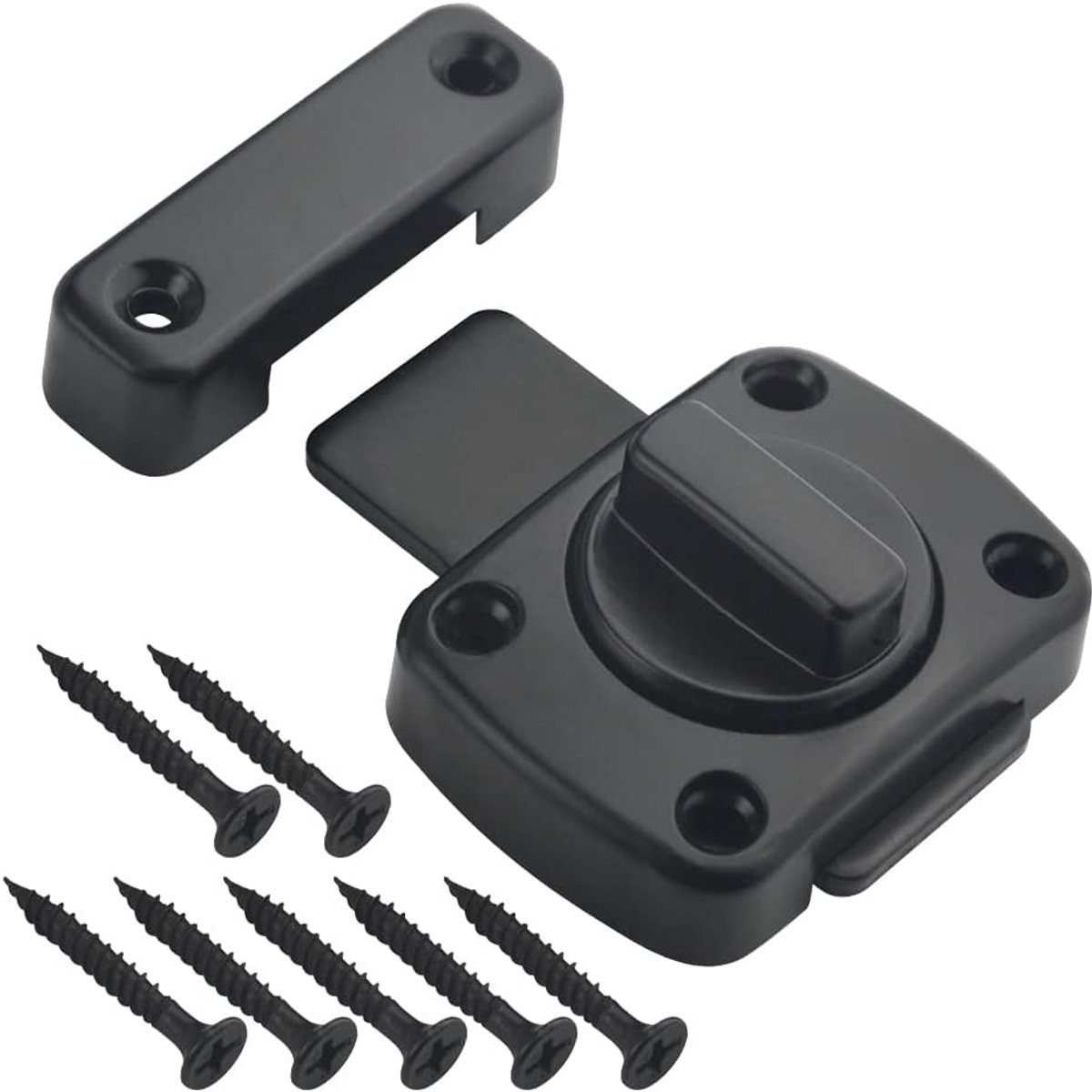 2 pieces - Door locks - swing door locks - zinc alloy door locks - bathroom door lock - security lock - door bolt - for home security, bathroom, bedroom, toilet - black - Image 6