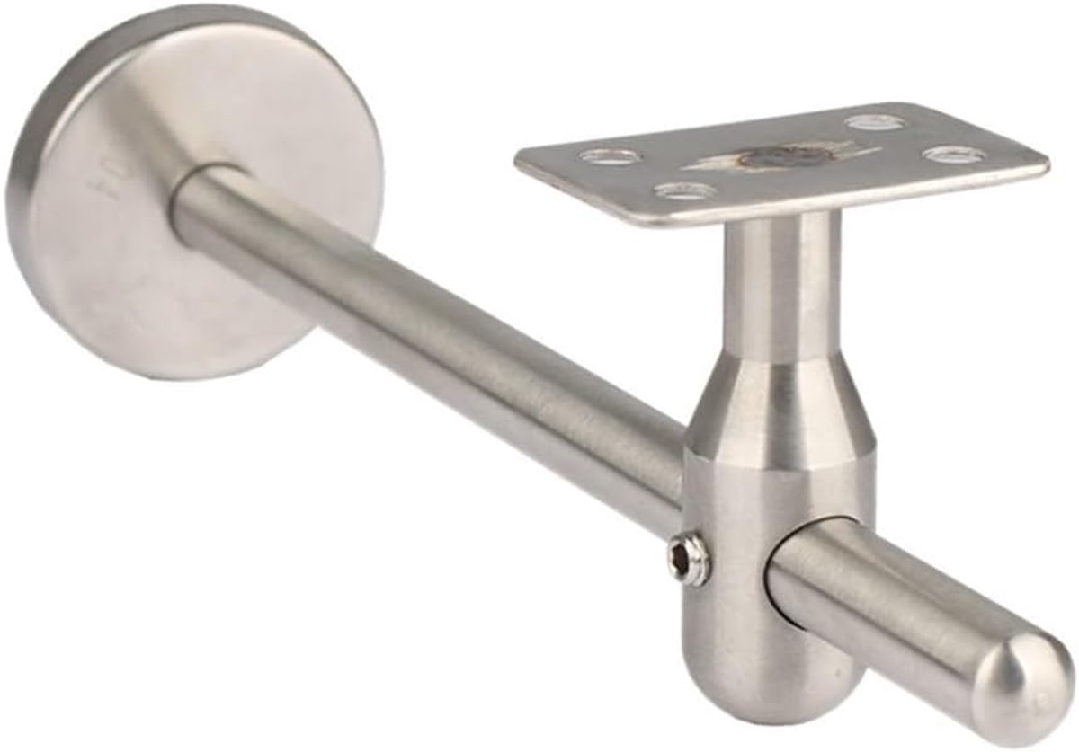 15*6*5 cm - handrail brackets - stainless steel wall bracket for handrails - for stairs and hallways - easy installation - elegant and durable design - round rectangular base - for square and horseshoe-shaped handrails - for home and office - silver - Image 1
