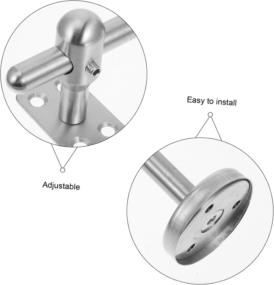 15*6*5 cm - handrail brackets - stainless steel wall bracket for handrails - for stairs and hallways - easy installation - elegant and durable design - round rectangular base - for square and horseshoe-shaped handrails - for home and office - silver - Image 3