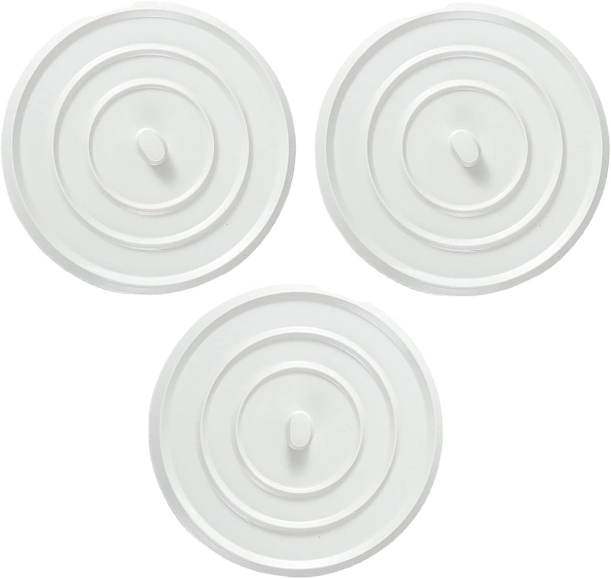 Pieces Silicone Bathtub Drain Stopper - Drain Plug - Universal Bath Stopper - Sink Plug - Bath Plug - Drain Stopper for Bath and Washbasin - Sink Stopper - Drain Plugs - Washbasin Bath Plug - for kitchens, bathrooms, laundries - White - Image 1