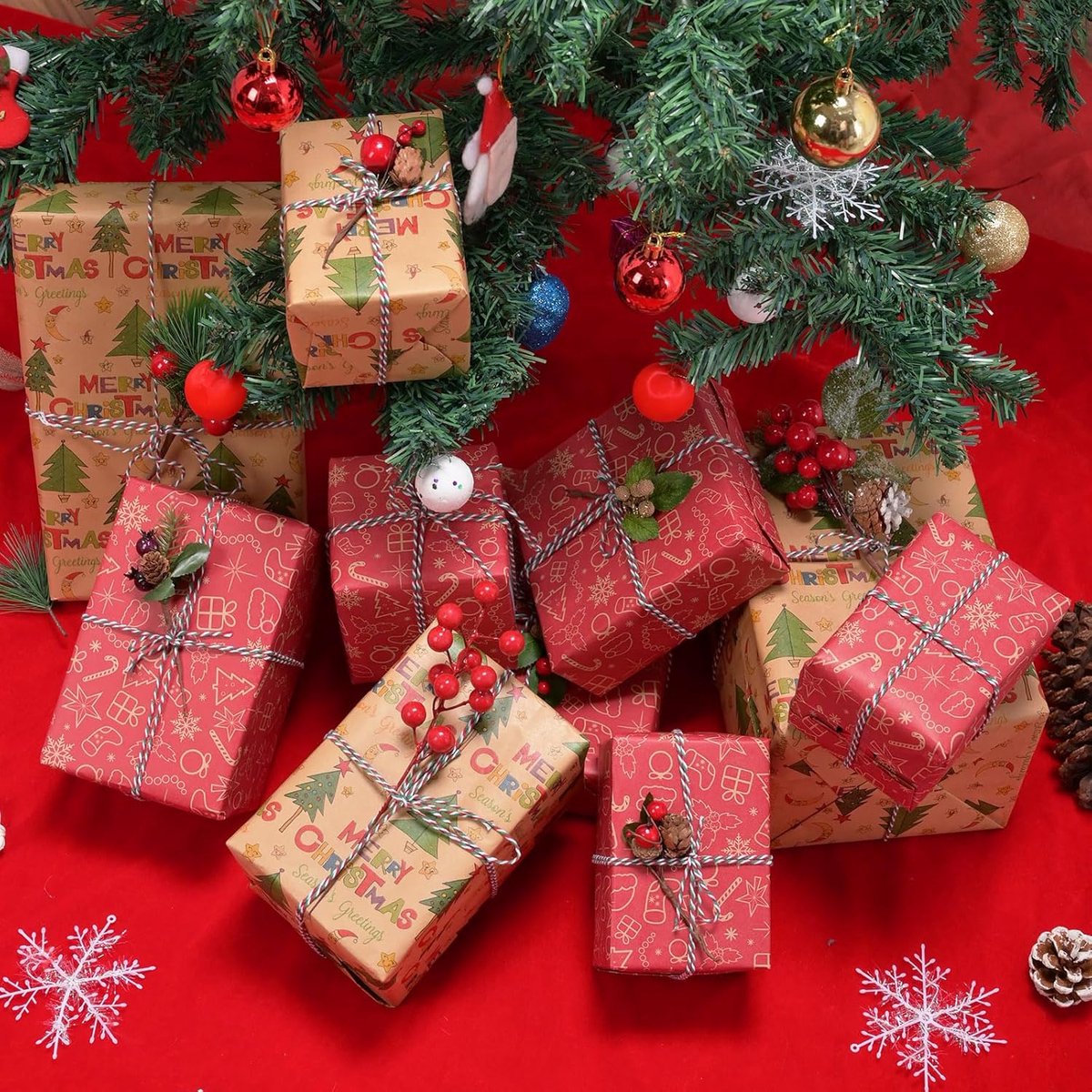 Wrapping paper - Christmas wrapping paper - Christmas gift paper - Wrapping paper with figures - 43 x 300cm - 2 Rolls - Christmas paper wrapping paper for Christmas - Christmas paper wrapping paper for children - gift paper - Kraft gift paper - Christmas - Image 4