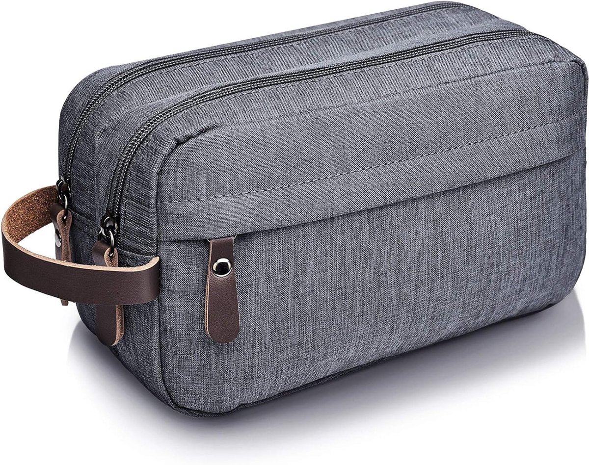 Men's toiletry bag - Travel toiletry bag - Travel accessories - Toiletry bag - Makeup bag - Gift - Unisex - Toiletry bag - Grey - Image 1