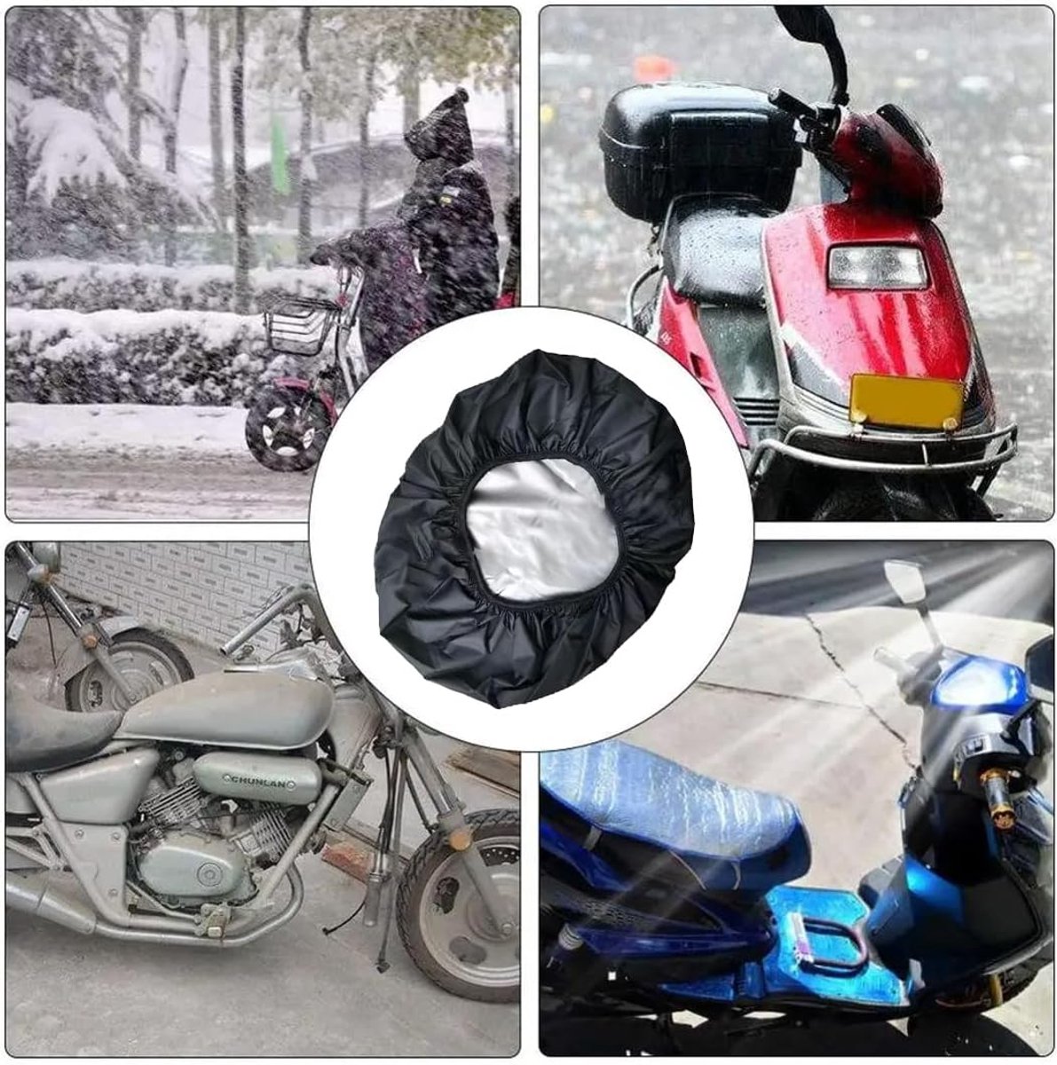 Bicycle crate cover - Bicycle covers - Rain cover - Rain cover for bicycle basket - Rain cover for electric vehicles - Waterproof bicycle basket cover - Universal waterproof bicycle basket protector - Dust cap - Adjustable cover - Water-resistant - 54*47 - Image 4