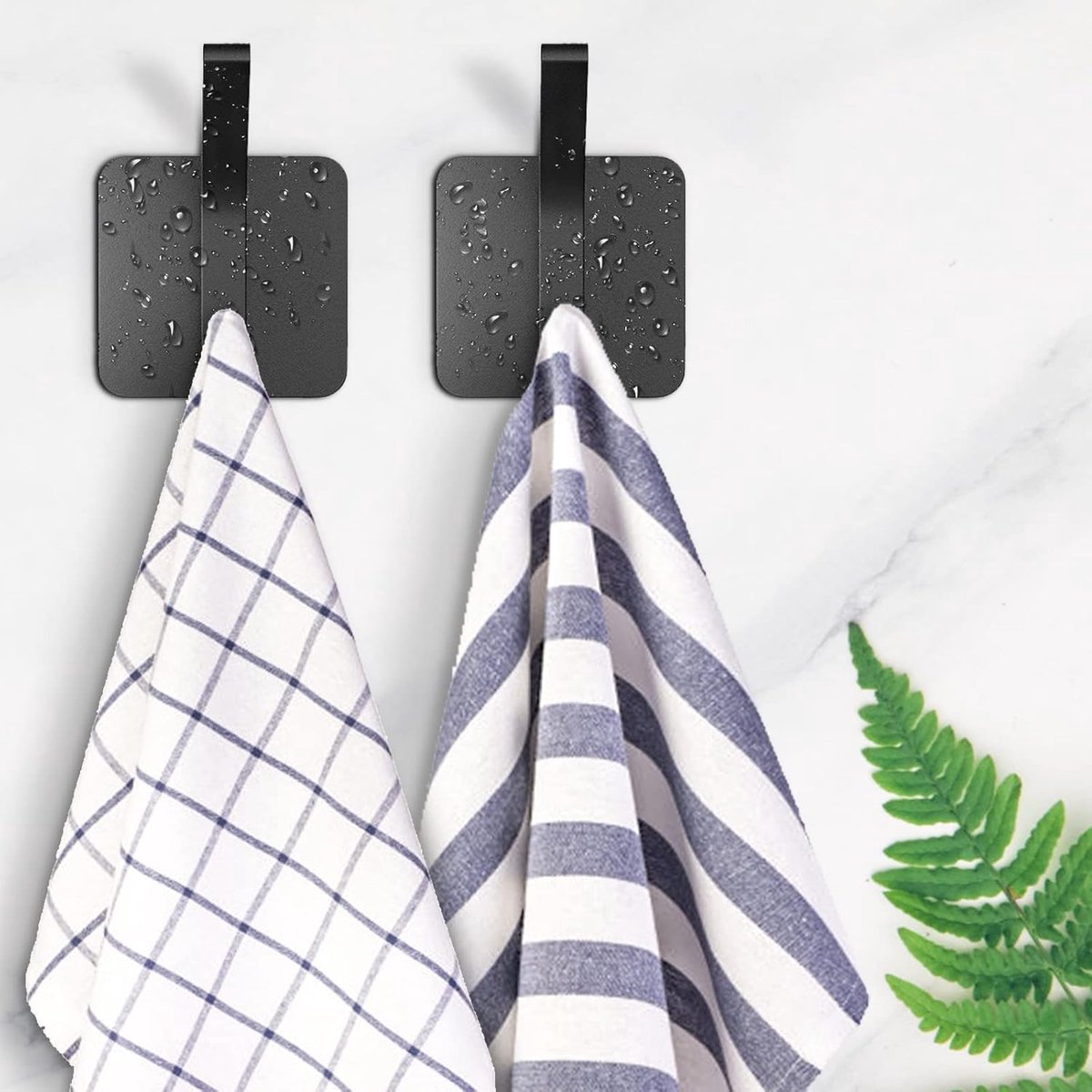 10 Pieces Heavy Duty Self-Adhesive Hooks - Wall Hook - Coat Rack - Coat Hook - No Drilling Required - Hanging Hooks - Wall Hook - Towel Hook - Bathroom Hooks - Easy to Install and Remove - For Home, School, and Office - Black - Image 2