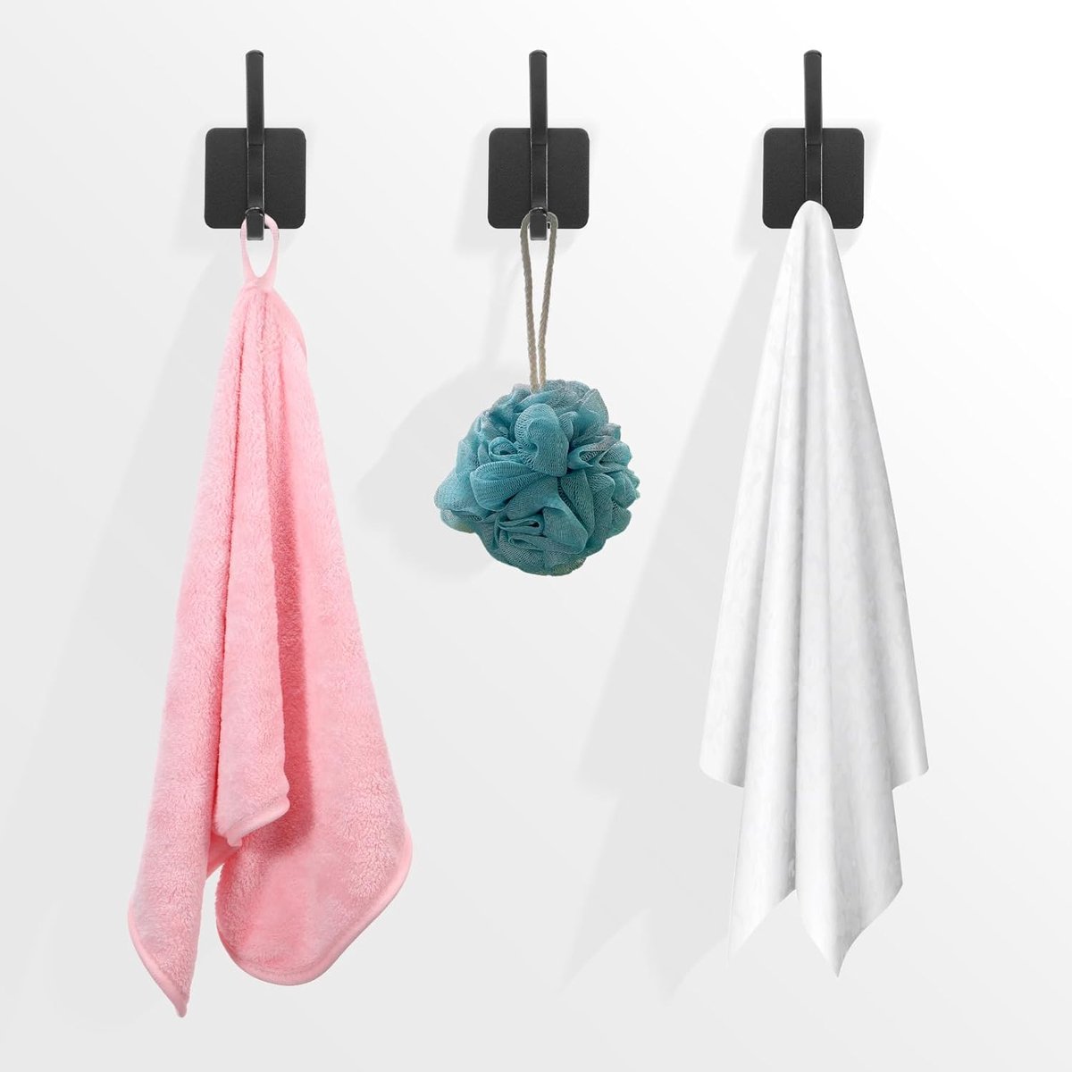 10 Pieces Heavy Duty Self-Adhesive Hooks - Wall Hook - Coat Rack - Coat Hook - No Drilling Required - Hanging Hooks - Wall Hook - Towel Hook - Bathroom Hooks - Easy to Install and Remove - For Home, School, and Office - Black - Image 3