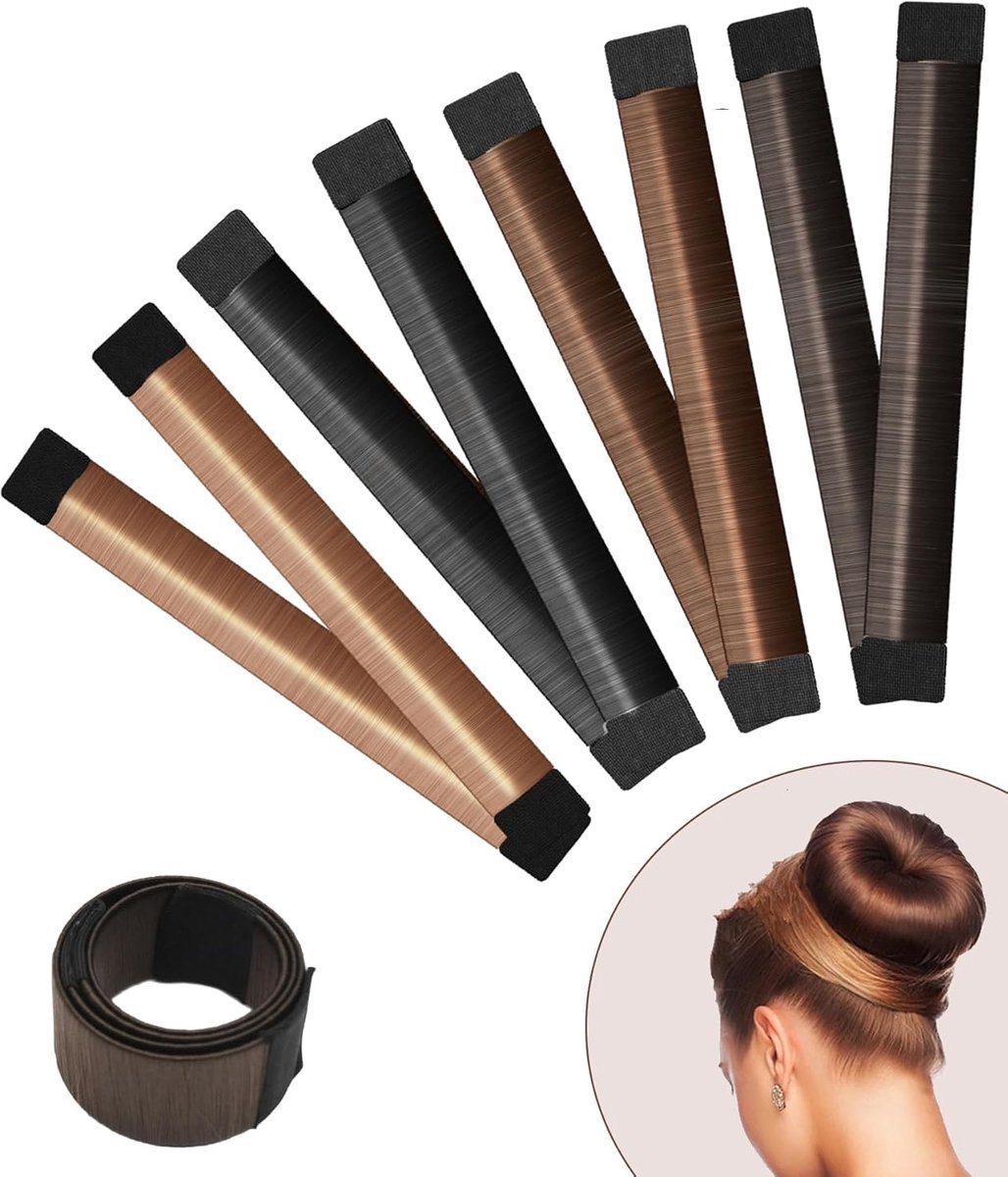 4-piece bun maker - Magic hairband - For children and women - DIY styler - Easily create a ballerina hairstyle - Create a perfect bun - Hairband - Bun - Bun maker for long hair - Four different colors - Image 1