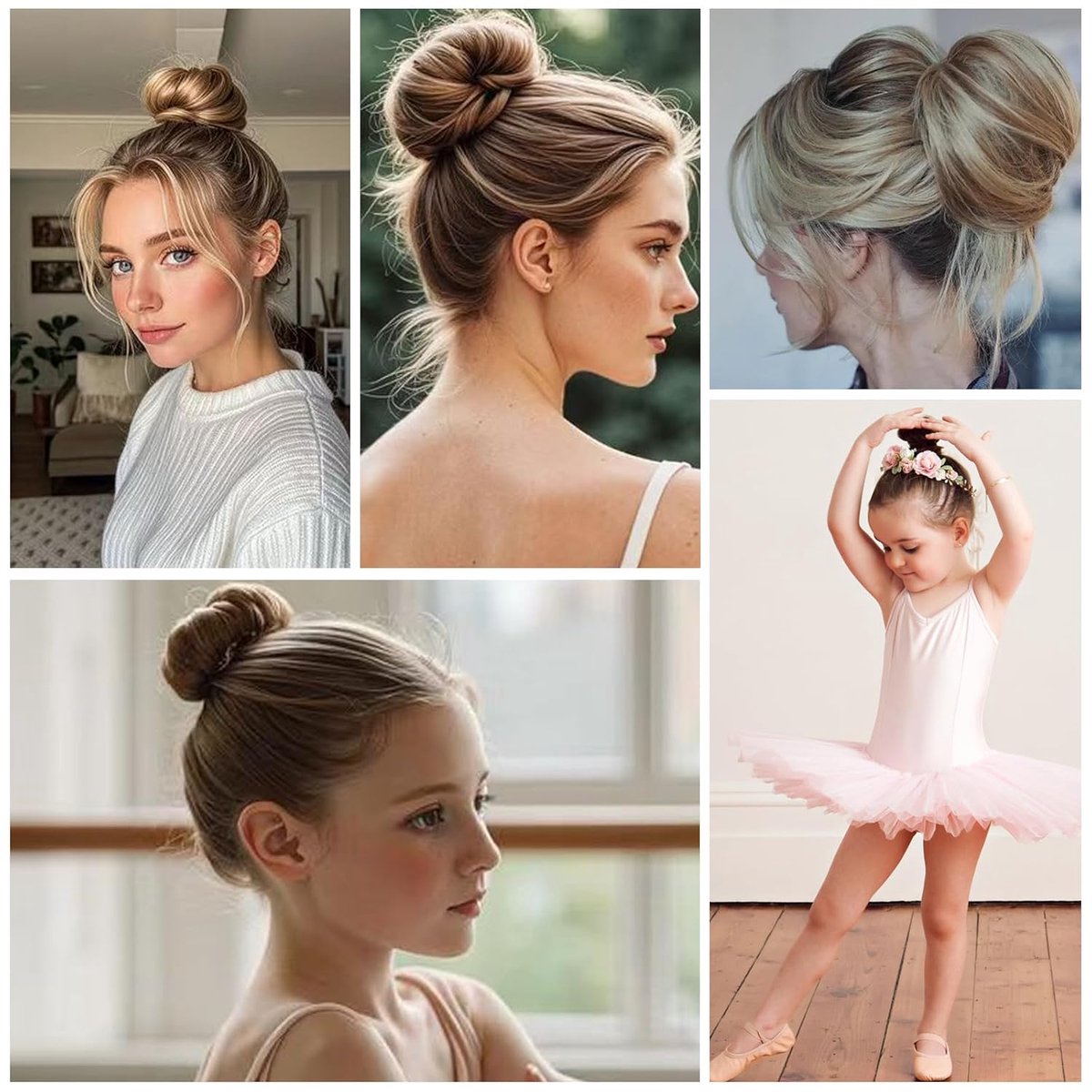 4-piece bun maker - Magic hairband - For children and women - DIY styler - Easily create a ballerina hairstyle - Create a perfect bun - Hairband - Bun - Bun maker for long hair - Four different colors - Image 3