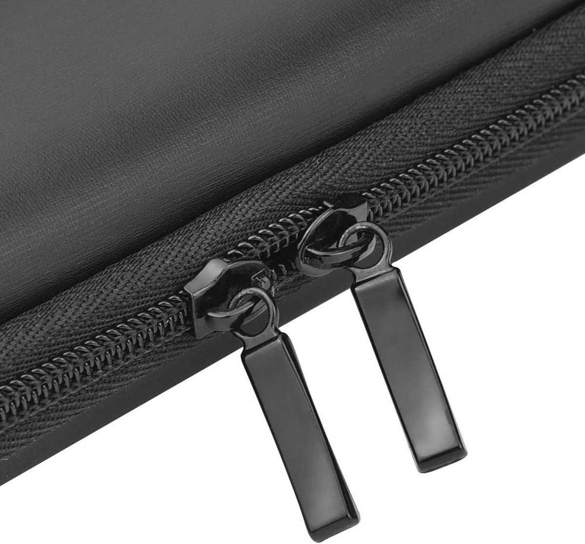 Hard-shell EVA pencil case - Zippered pencil case - Storage bag - Stationery box - Makeup bag - Portable - Multifunctional - Holder for Executive fountain pen and stylus, touch pen, USB cables - For adults, girls and boys - Black - 20*6*4 cm - Image 3