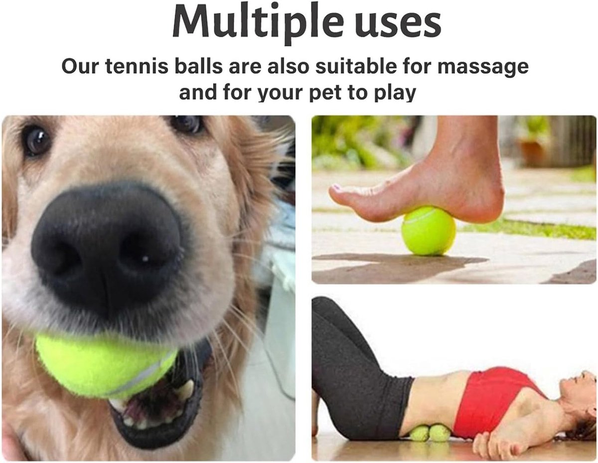 2 pieces - Tennis ball - With 4m rope - Tennis training ball - Training balls - Tennis training set - for personal tennis training, pets, adults, beginner players - 64 mm - green - Image 6