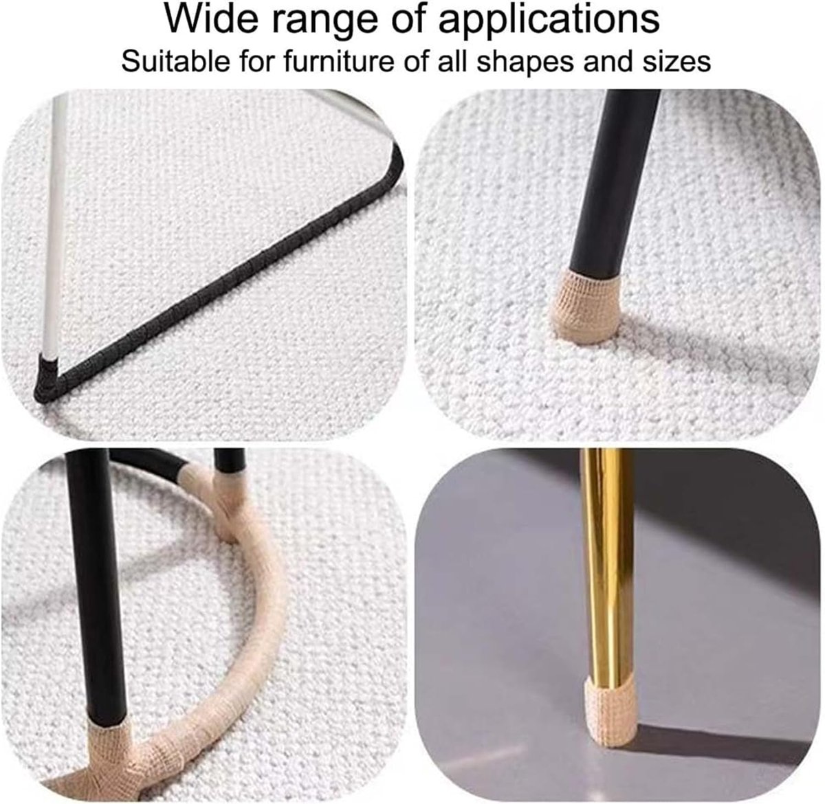 6 Rolls Chair Leg Floor Protectors - Self-Adhesive Bandage Wraps - Chair Leg Protectors - Anti-Slip Chair Leg Protectors - Chair Leg Protective Tape - Chair Leg Protectors - for Hardwood Floors, Noise Reduction - 2.5cm × 2m - Image 5