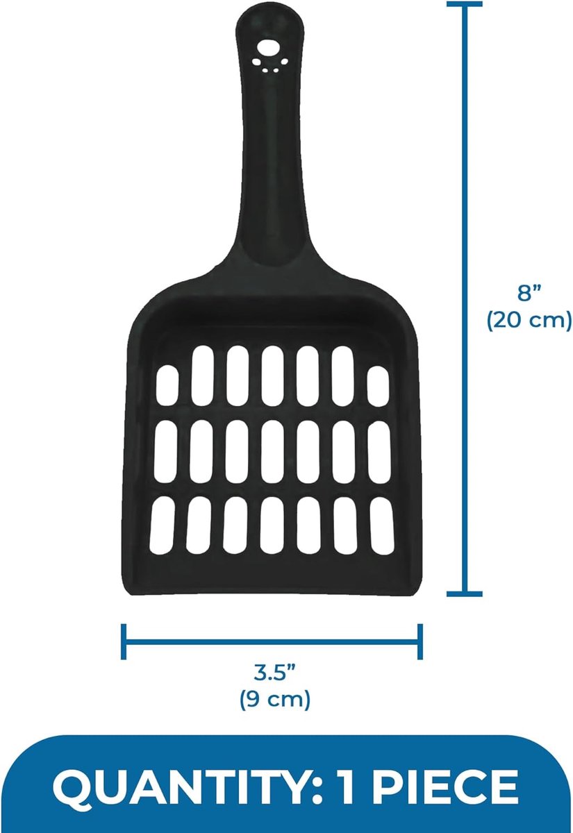 Cat Pellet Scoop (2 Pieces) - Cat Litter Scoop - Black Sieve and Poop Cleaner - Poop Scoop - Pet Litter Box Maintenance - Plastic Shovel - Kitten Scoop for Pine Pellets - Handy Hanging Hole for Quick Storage - 8x3.5inch - Image 5
