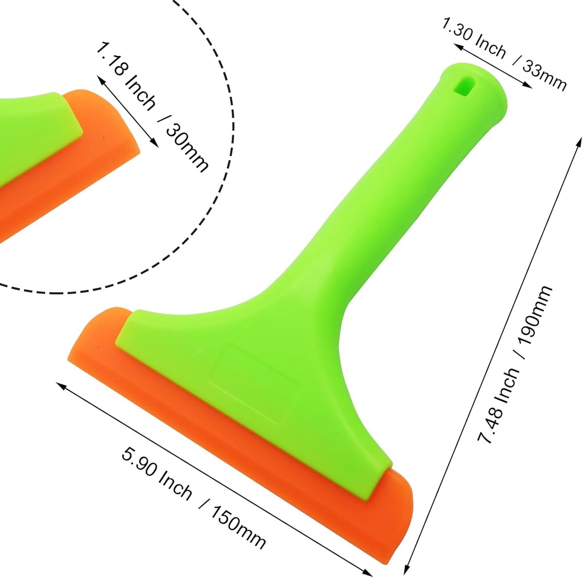 2 pieces - 6 inch car windshield wiper - Windshield wiper - small windshield and tile wiper for glass doors - green handle - 15*19 cm - Image 2
