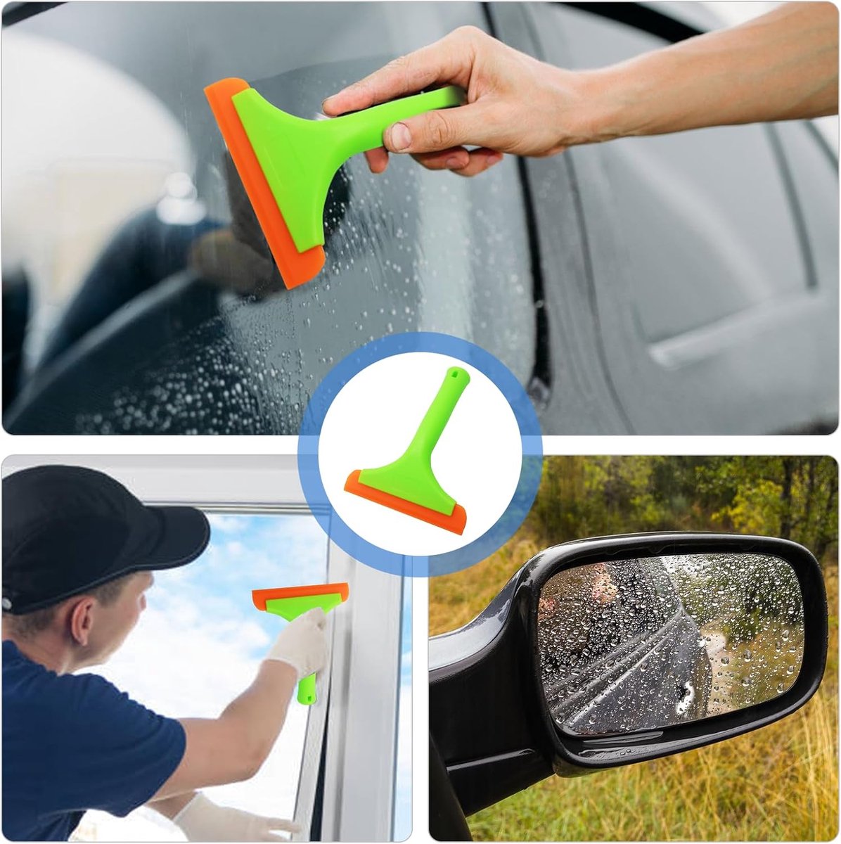 2 pieces - 6 inch car windshield wiper - Windshield wiper - small windshield and tile wiper for glass doors - green handle - 15*19 cm - Image 6