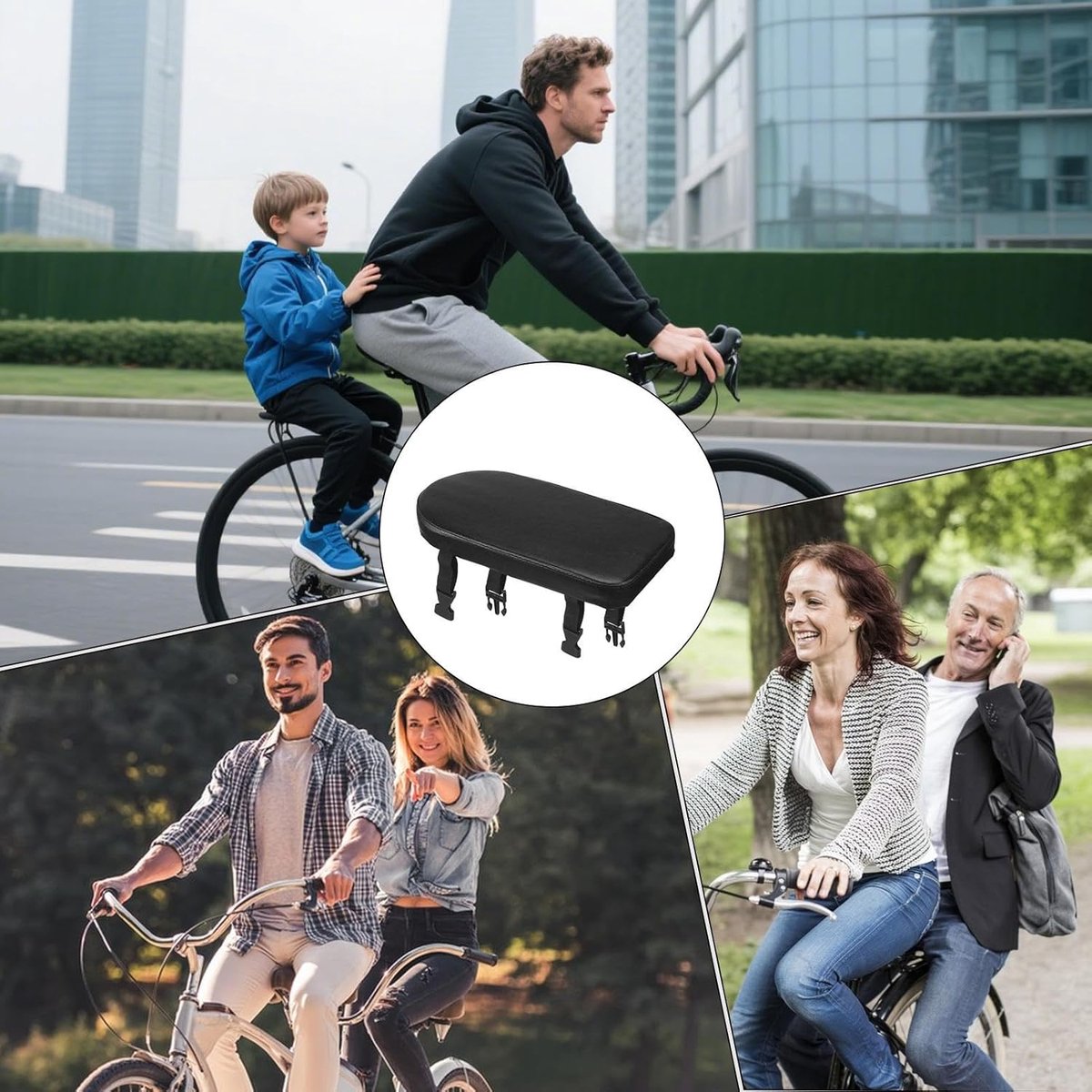 Bicycle Seat - Rear Bicycle Cushion - Luggage Carrier Cushion - Rear Seat Cushion for Bicycles - Replacement Seat Cushion - Bicycle Saddle Accessories - Bicycle Back Seats - Bicycle Accessories - for children and adults - 30*15 cm - black - Image 2