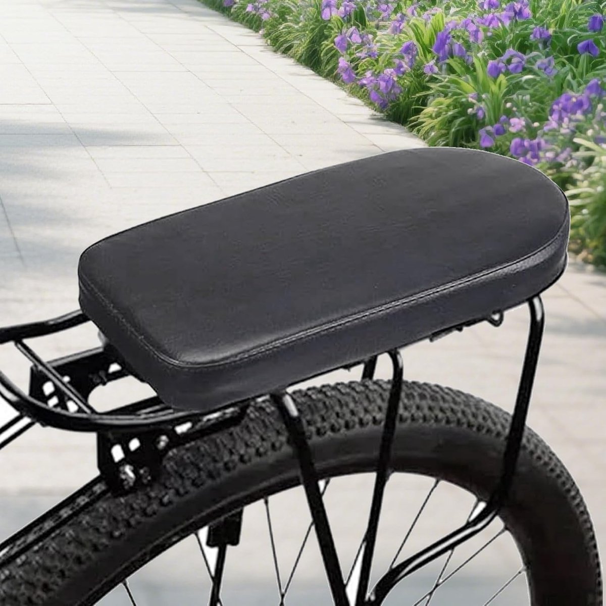 Bicycle Seat - Rear Bicycle Cushion - Luggage Carrier Cushion - Rear Seat Cushion for Bicycles - Replacement Seat Cushion - Bicycle Saddle Accessories - Bicycle Back Seats - Bicycle Accessories - for children and adults - 30*15 cm - black - Image 4