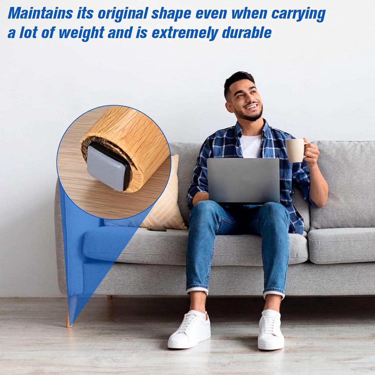30 pieces - Furniture mats - Teflon furniture glides - Teflon furniture mats - Foot pads for table and chair - floor protectors - easy to move - for chairs, tables, sofas and beds - square - 20*20*6 mm - Image 3