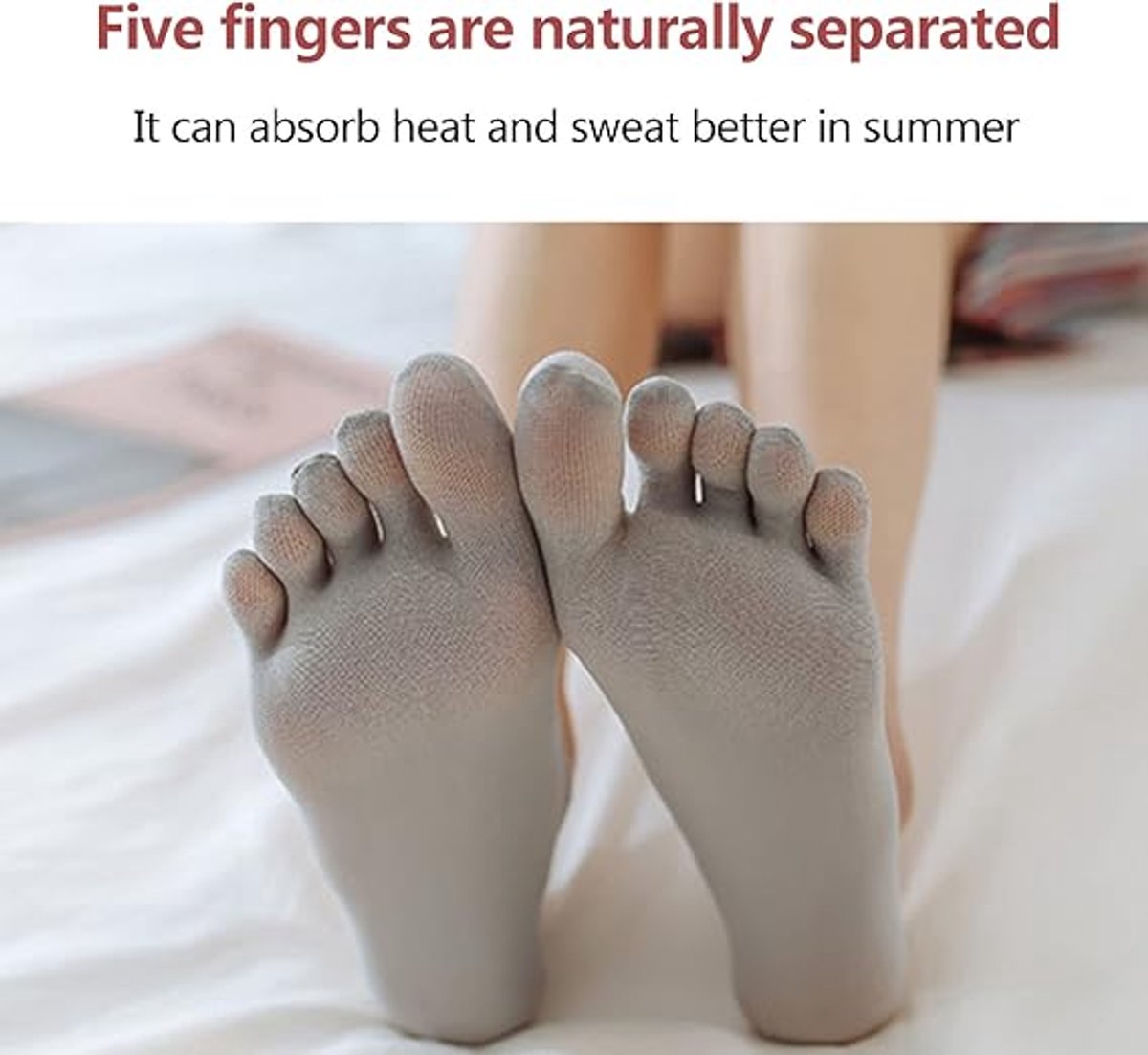 5 pairs - Toe socks - toe socks - No Show - Invisible socks - full toe yoga socks for women - yoga socks - Comfortable Socks - runner toe socks - No Show Low Cut Liner Socks - 5 colors - Image 5
