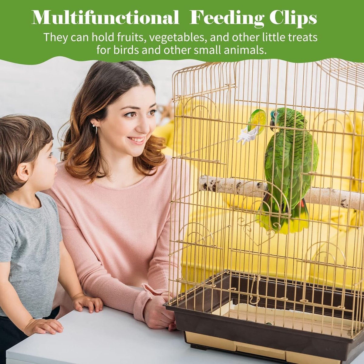 12x Bird Feeders - Plastic bird bowl - Birdcage feeder clips - Bird feeder tray - parrot fruit and vegetable clips - Bird feeder - Bird Feeder Tray - For birdcage - Hanging bird feeder - For birds, parrots - Image 5