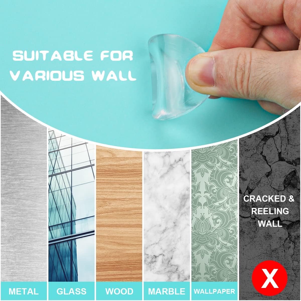 Transparent Door Stoppers - 12 Pieces - Wall-Mounted Door Handle Stop - Bumpers - Transparent Self-Adhesive Silicone Door Stops - Door Buffers - Transparent Shock Absorbers - Powerful Door Stop - For Cabinet Doors, Kitchen, Bathroom, Office - Image 2