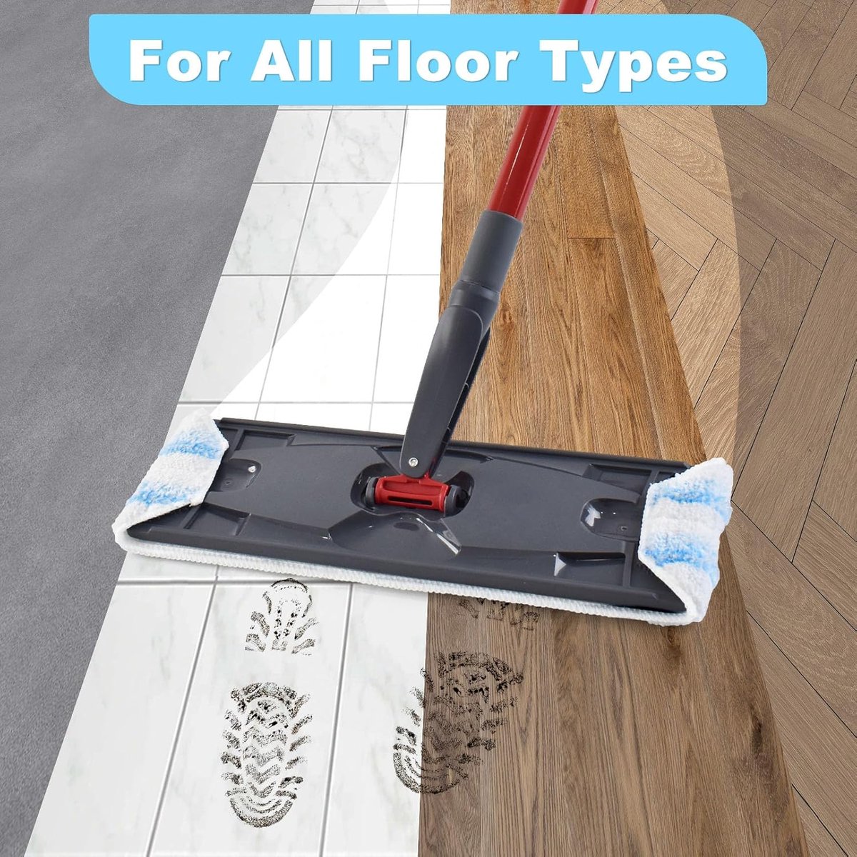 3 pack - Suitable for Vileda H2Pro Flatmop Replacement - Suitable for OCedar H2pro flatmop - For hard floors - mop head replacement - replacement microfiber mop heads - Machine washable - Reusable pad replacement - for deep cleaning - Image 4