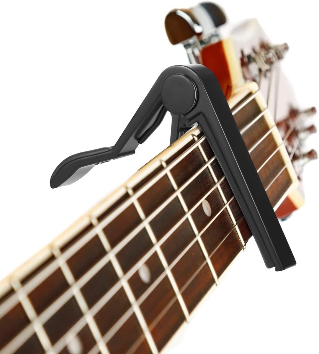 Pieces Guitar Capos - Universal Capos - Guitar Capo Clamps - Aluminum Metal - Suitable for acoustic and classical electric guitars, bass, banjo, violin, mandolin, ukulele, all types of lightweight string instruments - Black, Red, Silver, Gold - Image 5