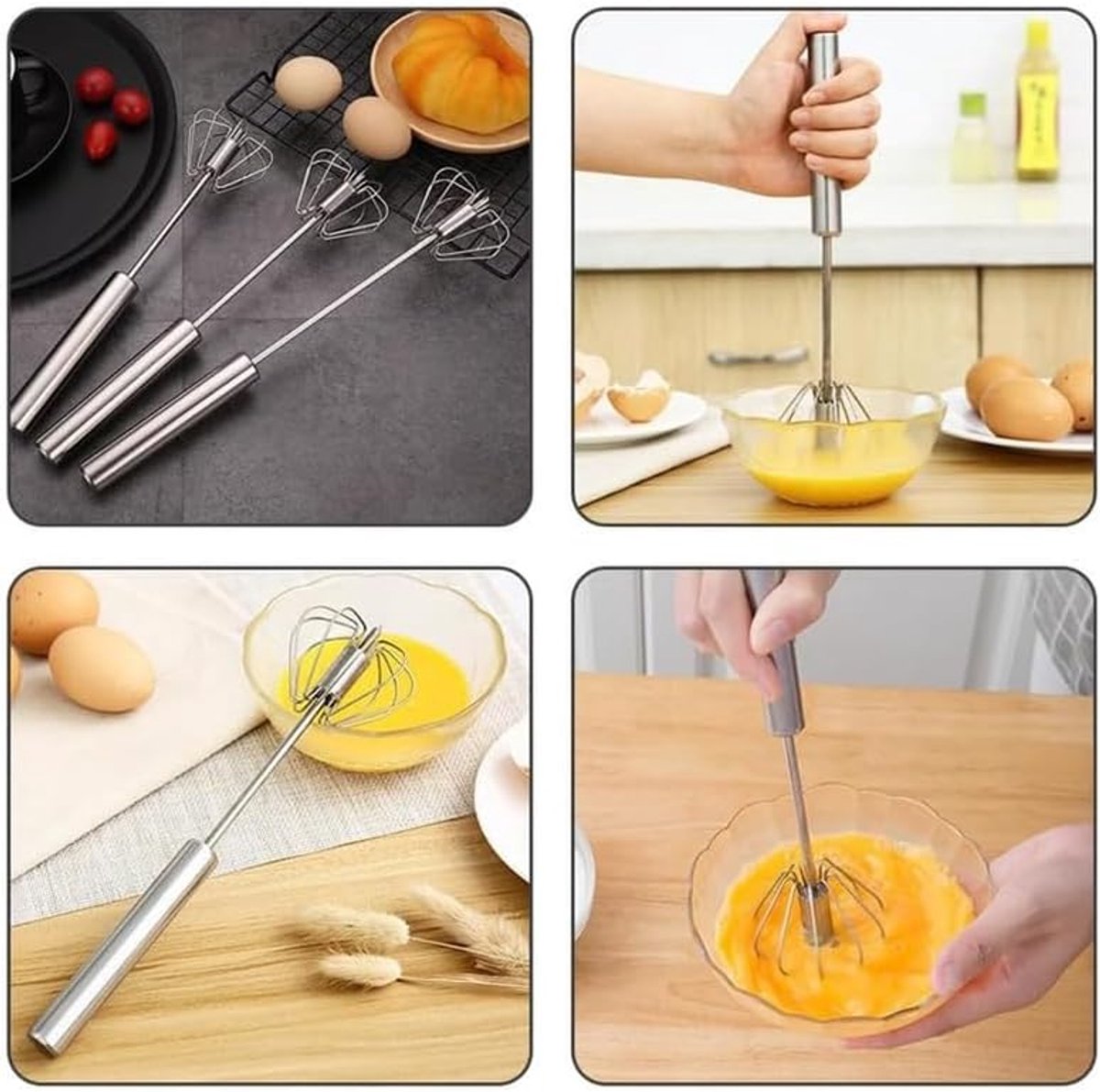 Hand mixer - 12 inch - Semi-automatic beater - Whisk - Beater - Egg whisk - Whipping cream whisk - Kitchen aid - for cooking and baking - Milk frother - Kitchen utensils - for kitchen - Image 6