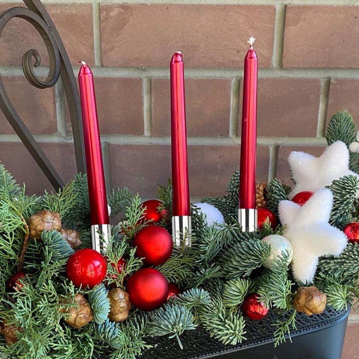 4 pieces - Candle holder - candle holder - candlestick - Christmas wreath candle holders - metal candlestick - Christmas decorations - home decor - candle accessories - 2.5*2.5*11 cm - silver - Image 3