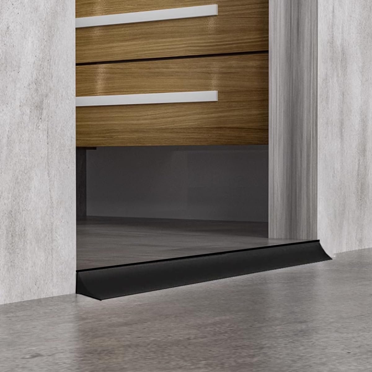 300 cm silicone anti-overflow shower barrier - Shower thresholds - water dam shower sticker - shower threshold bar - dry and wet separation - folding shower door seal and waterproof retention system - Sanitary Water Stopper - Black - Image 6
