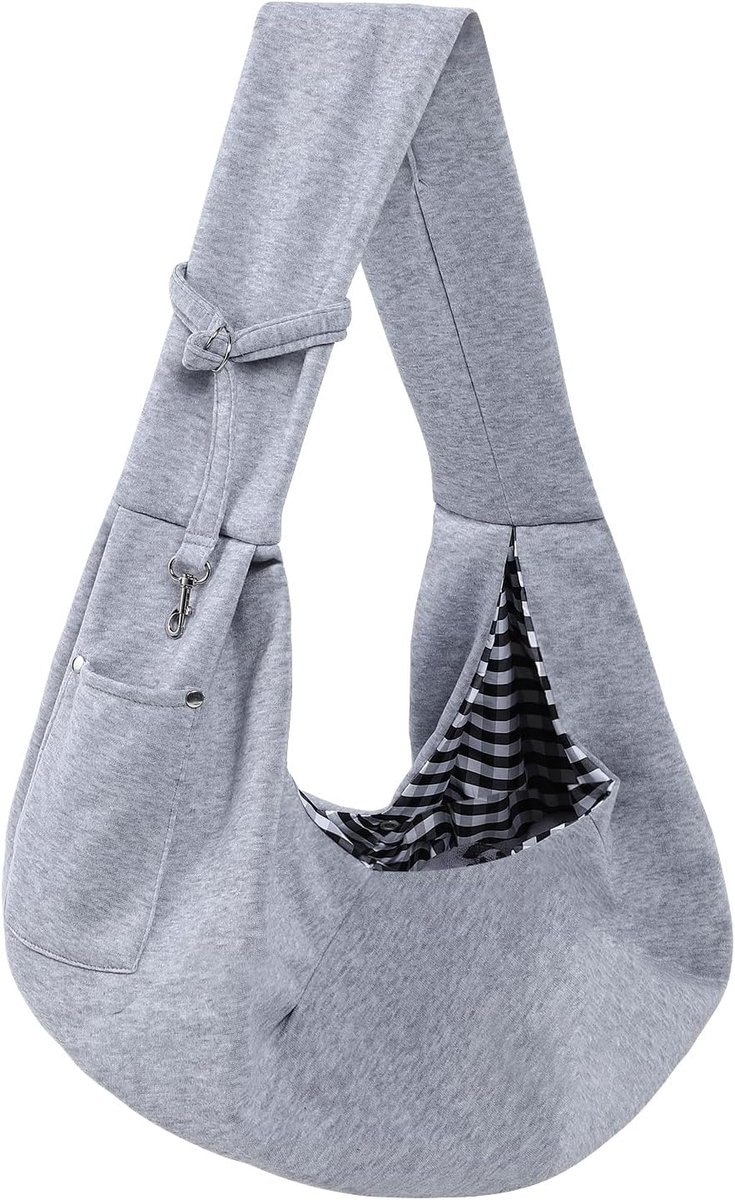 Dog carrier bag - reversible puppy carrier bag - pet bag - cat backpack - dog and cat carrier bag - with storage compartment - shoulder bag - hands-free dog carrier bag - for small dogs and cats - Grey - Image 1