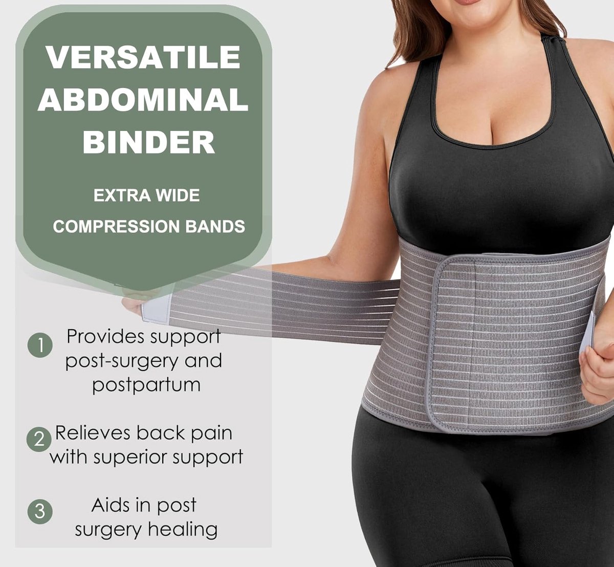 Postpartum Pregnancy Belt - Postpartum Belly Belt - Postpartum Support Belt - Breathable Belly Wrap - Pregnancy Belly Belt - Belly Braces - Corset - Kidney Warmer - Recovery Belt - Lower Back Support - for women - Size L/XL - Grey - Image 5