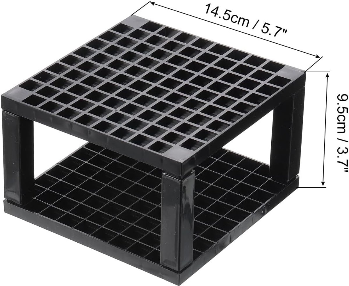 96-hole - Pen tray - Pen holder - Pencil holder - Brush holder - Plastic desk organizer stand - Makeup brush holder - Art supplies - Organizer - Modeling tools - for pencils, art brushes, pens, paintbrushes, office - black - Image 5