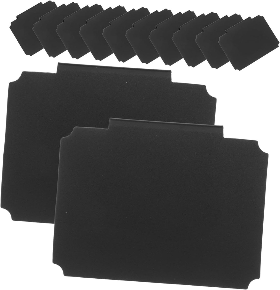 12 pieces - Labels - basket labels with clip - removable storage rack labels - chalkboard label - label holders - clip-on labels - shelf labels - PVC label - reusable - for bins, baskets, boxes - 9*7 cm - black - Image 1
