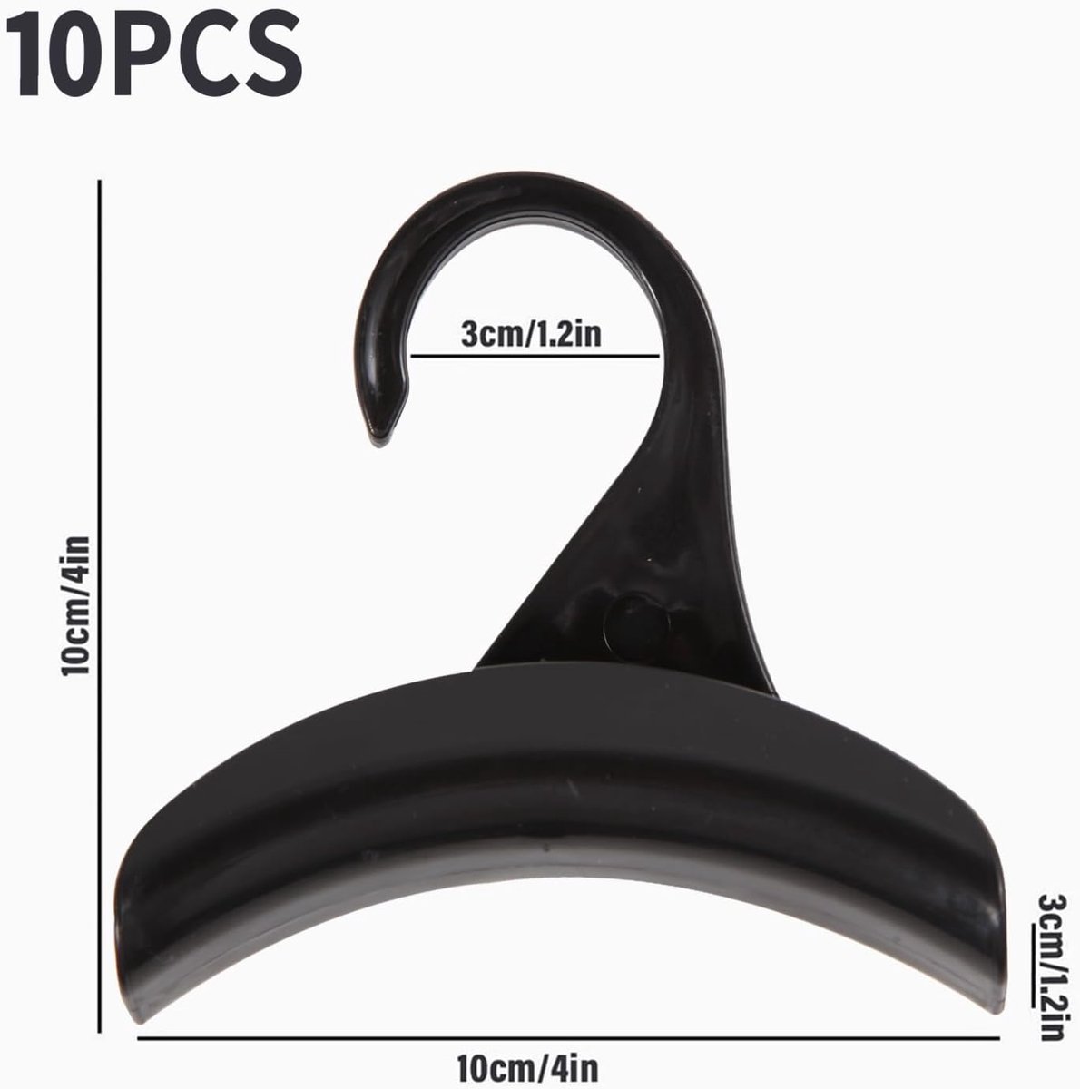 10 pieces - Bag hanger - Bag Hooks - handbag hanger hooks - bag hangers - handbag hangers - clothes hanger - closet bag hangers - for handbags, clothes racks, wallets, wardrobe, handbags, scarves and ties - 10*10*3cm - black - Image 5