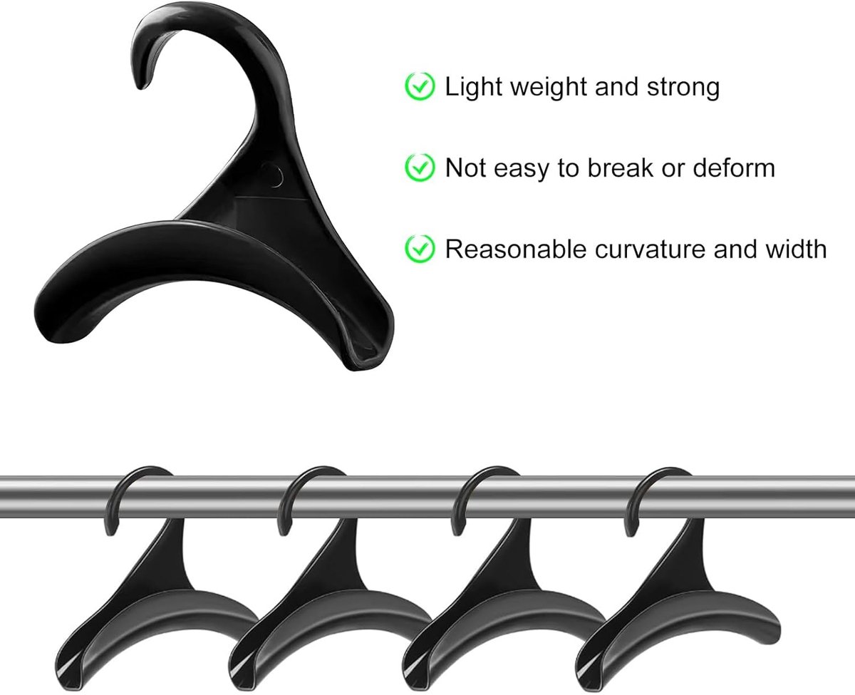 10 pieces - Bag hanger - Bag Hooks - handbag hanger hooks - bag hangers - handbag hangers - clothes hanger - closet bag hangers - for handbags, clothes racks, wallets, wardrobe, handbags, scarves and ties - 10*10*3cm - black - Image 6